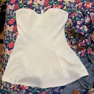 White peplum top
